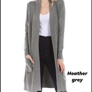 Women’s Gray Long Cielo Pocket Cardigan